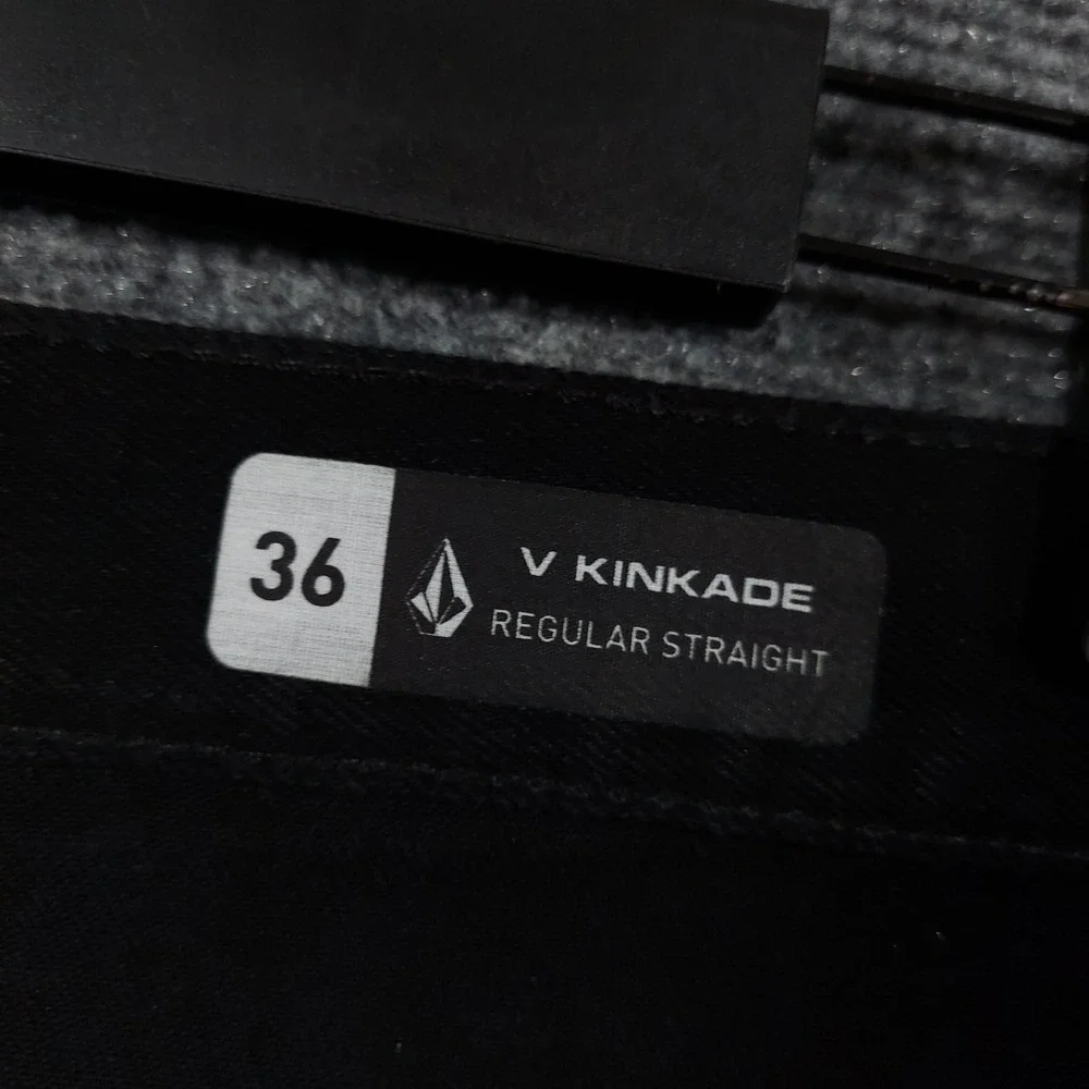 Volcom V Kinkade Jeans Mens 36x32 Black Regular Straight Stretch Denim A1902691